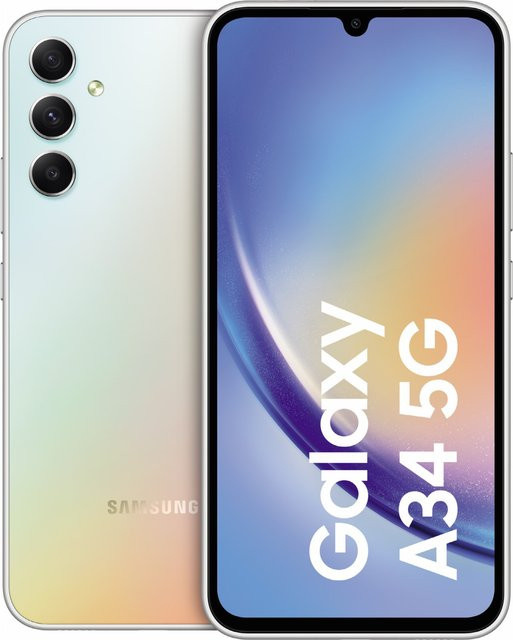 Samsung Galaxy A34 5G Smartphone 128GB Silver mit 6,6 Zoll Display - Bild 1