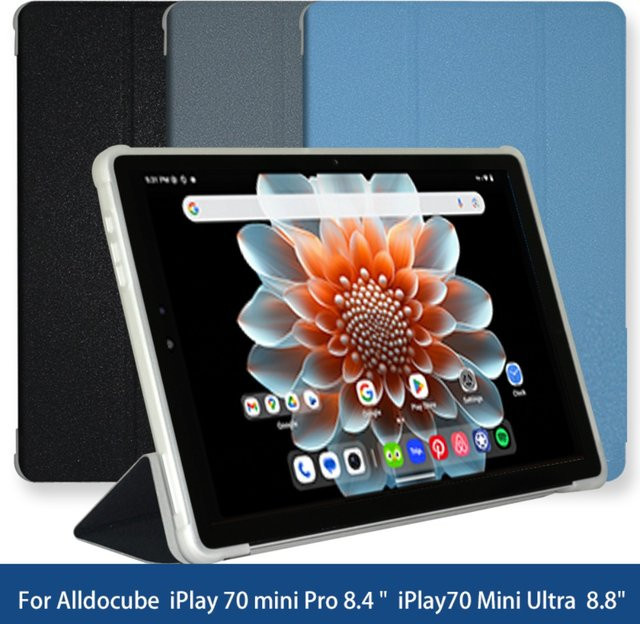 Folio Stand Case Schutzhülle für ALLDOCUBE iPlay 70 mini Pro 8,4 Zoll und iPlay 70 Mini Ultra 8,8 Zoll in Grau mit Standfunktion - Bild 1