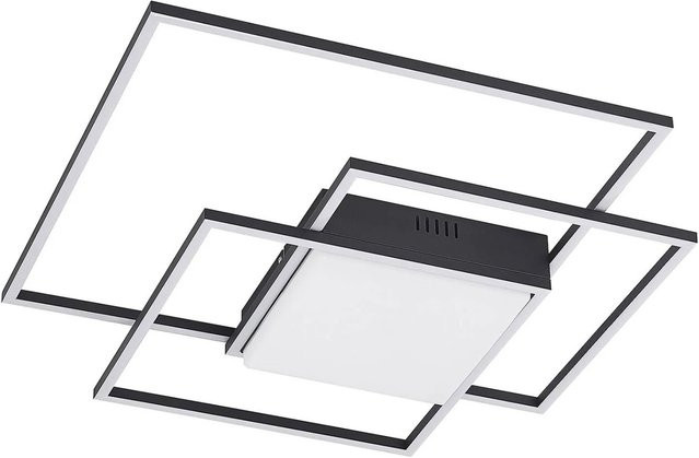 Lindby LED Deckenleuchte Nelinka Modern Schwarz aus Aluminium und Eisen, 1-flammig - Bild 1