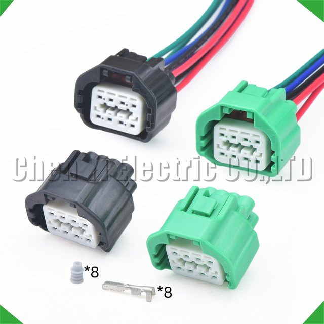 Wasserdichter 8-poliger Kfz-Kabelbaumstecker für Nissan Teana Sylphy, Getriebe- und Gangschalter-Anschluss, Schwarz und Mehrfarbig, Teilenummern 7183-7876-30 und 7183-7878-60 - Bild 1
