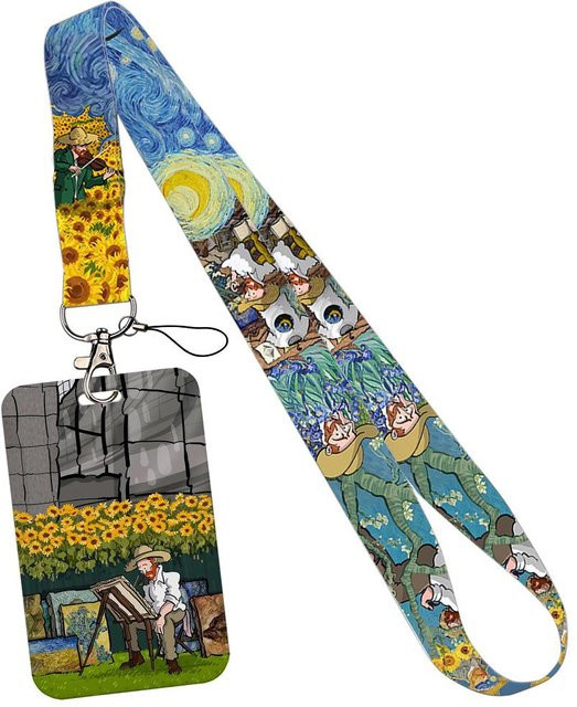 Halsband Lanyard Van Gogh Sternennacht, Schlüsselanhänger, Unisex - Bild 1