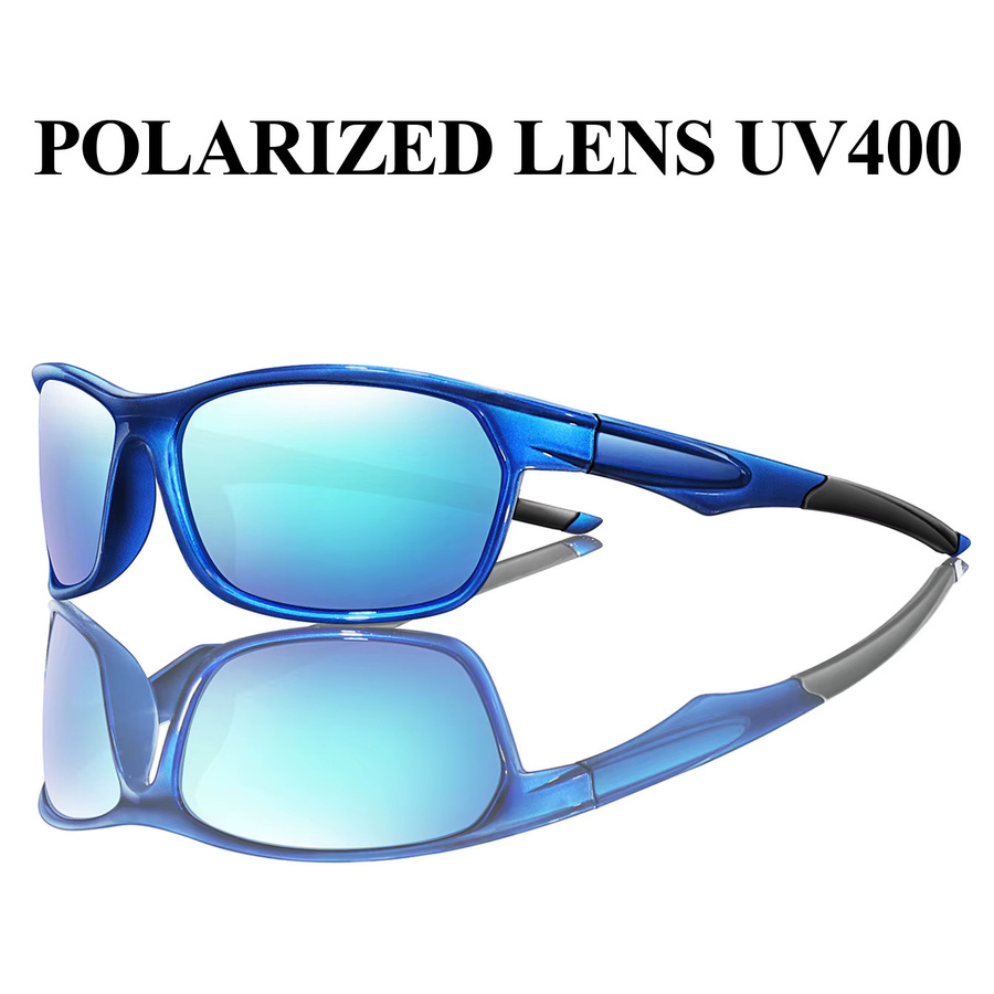 LOISRUBY Sportsonnenbrille, Vollrand, Wrap, Kunststoff, blue, Unisex - Bild 2