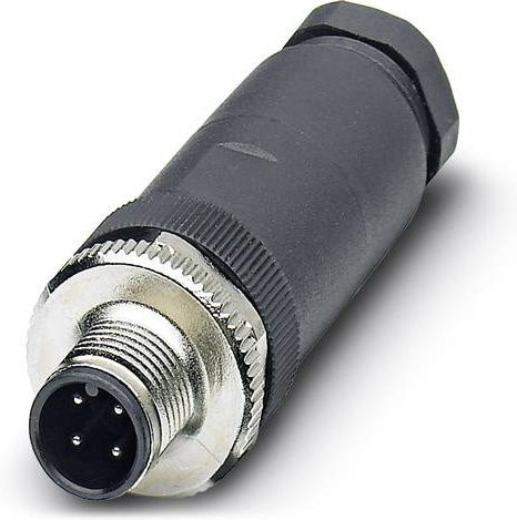 Phoenix Contact 1523230 Sensor-Aktor-Steckverbinder M12 Stecker gerade unkonfektioniert 4-polig schwarz aus Metall - Bild 1
