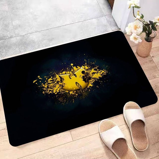 Miniso Hip Hop Wu-Tang C-Clan Teppich, Rutschfeste Wohnzimmer und Flur Matte, Schwarz, B/T: 60 x 40 cm - Bild 1
