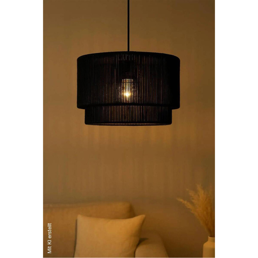 Opviq Pendelleuchte schwarz aus Kunststoff mit E27 Fassung, B/T/H: 35 x 35 x 35 cm - Bild 3
