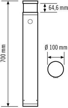 ESYLUX LED-Pollerleuchte EL10821240 Außenbeleuchtung aus Aluminium in Anthrazit mit Opal Diffusor - Bild 1