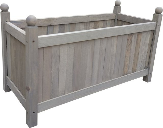 HTI-Line Pflanzkübel Heidi Large Grau in Holzoptik B: 40,0 cm, T: 30,0 cm, H: 70,0 cm - Bild 1