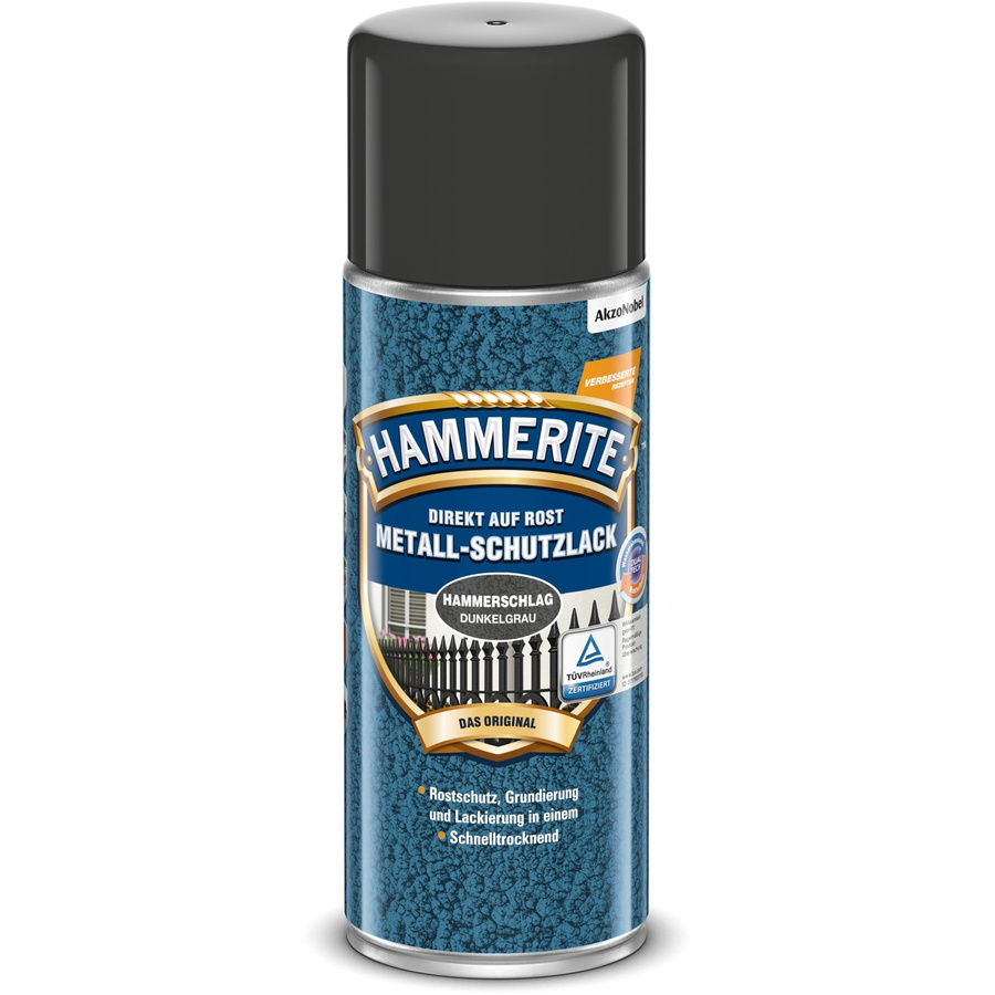 Hammerite Metall-Schutzlack Spray Dunkelgrau Hammerschlag 400 ml - Bild 2