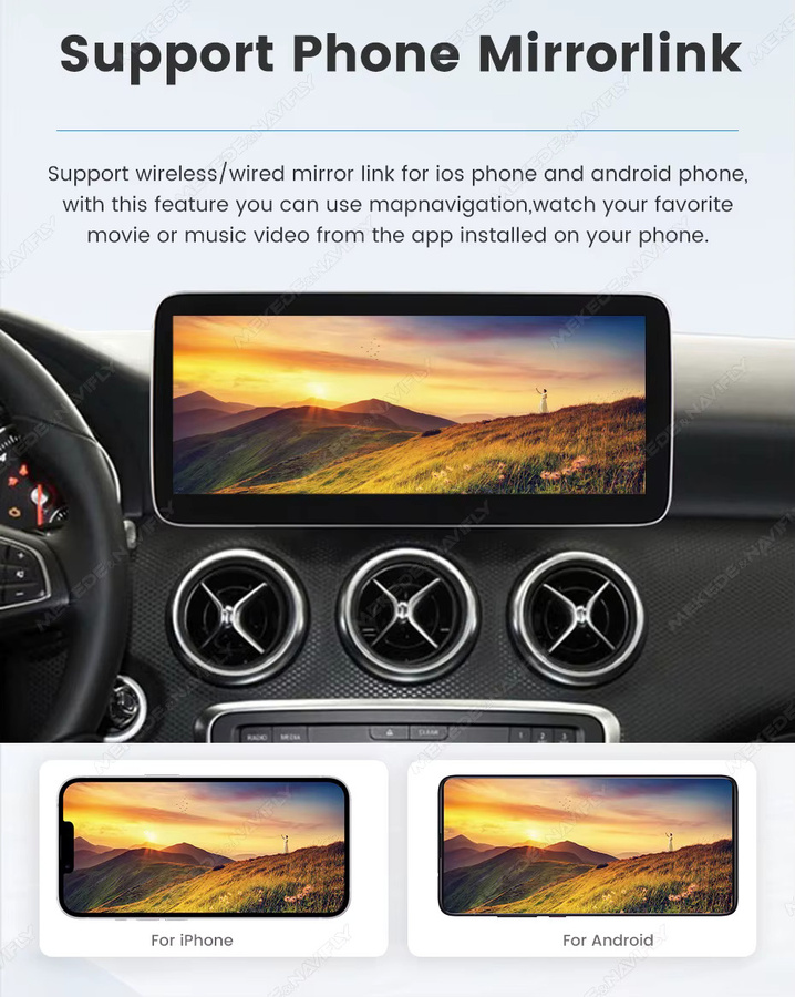 MEKEDE Linux Wireless CarPlay und Android Auto Multimedia-Player für Mercedes Benz A CLA GLA W176 2012-2018 NTG4.5 NTG5.0 mit 10.25 Zoll Display, WiFi, Bluetooth und GPS in Schwarz - Bild 7