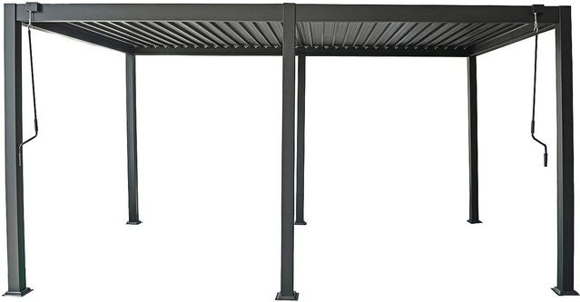 Selbsttragende Pergola Amalfi von Vente-unique in Anthrazitgrau, Breite: 500 cm - Bild 1