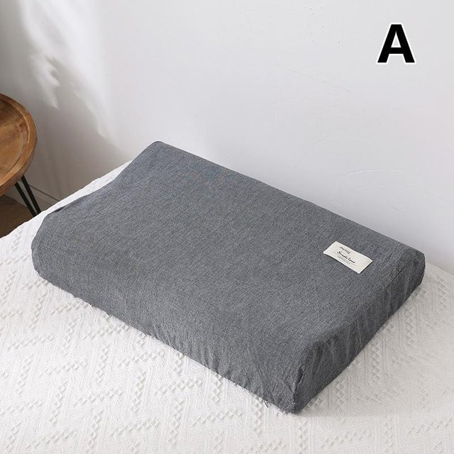 1HomeJoy Kissenbezug aus Baumwolle mit Reißverschluss für Latex- und Memory-Schaum-Kissen, Grau, L - Bild 1