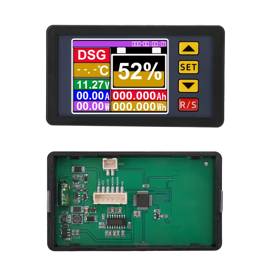 Aideepen Multifunktions-Voltmeter und Coulometer mit Shunt zur Messung von Spannung, Strom und Batteriekapazität DC7-200V, 0-500A mit 2,4 Zoll Ziffernanzeige - Bild 4