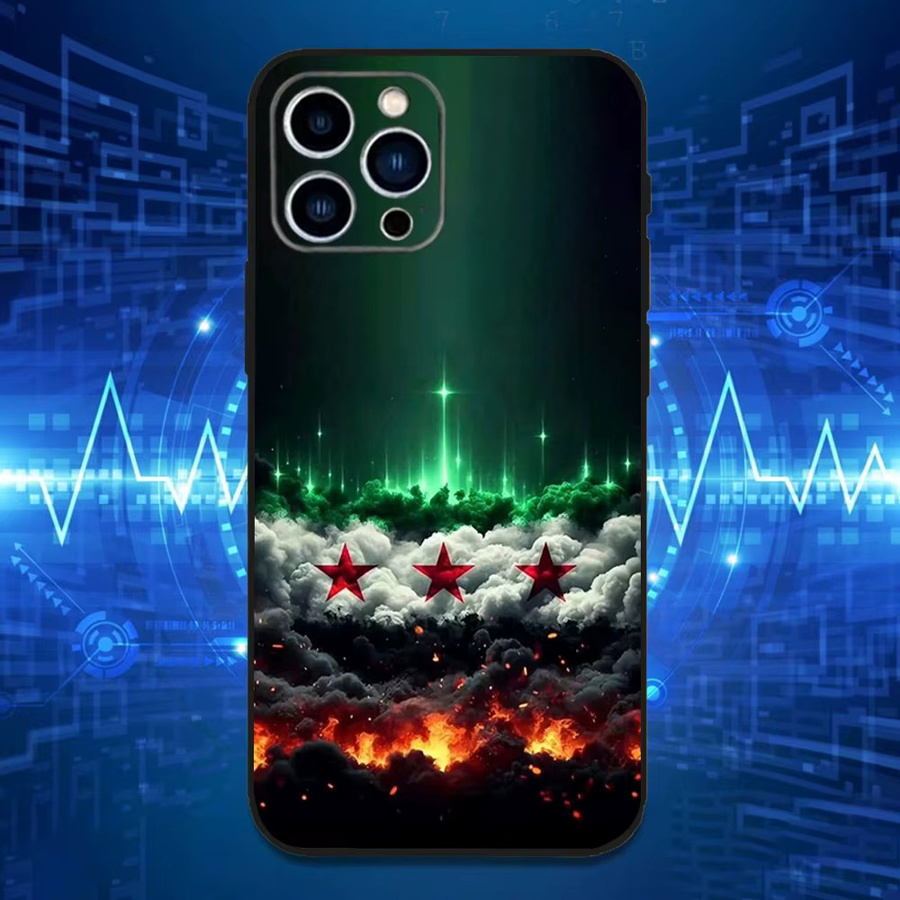 Stoßfeste Handyhülle mit Syrien-Flagge für Apple iPhone 11, 12, 13, 14, 15, 16, 17 Pro Max, Mini, XS, XR, SE in Multicolor - Bild 2