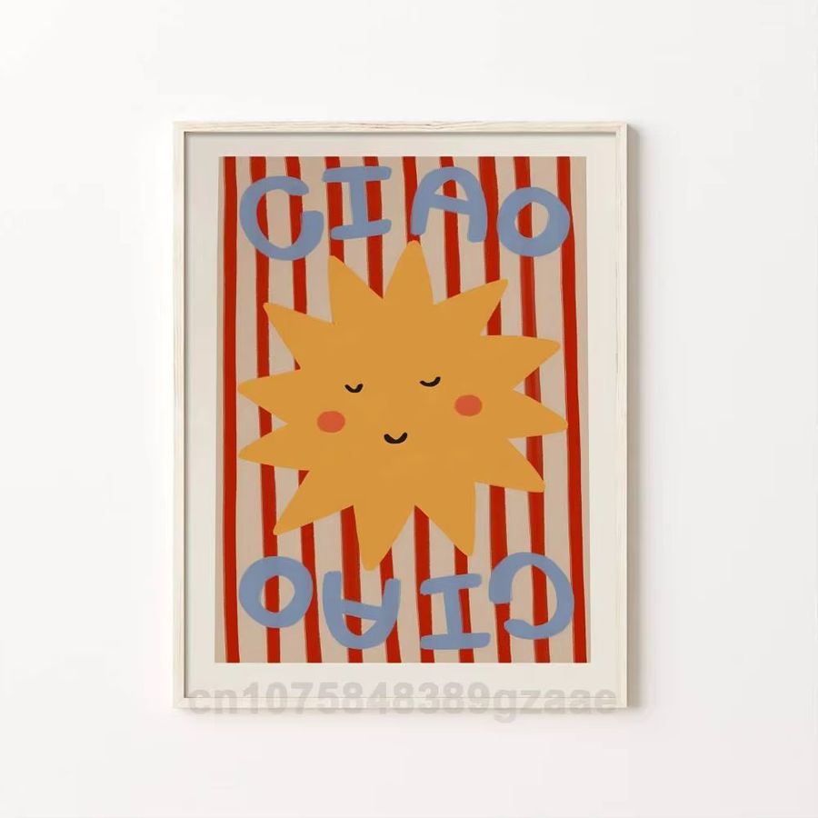 Cartoon Illustration Poster aus Papier für Schlafzimmer und Café, B/H: 10 x 15 cm - Bild 3