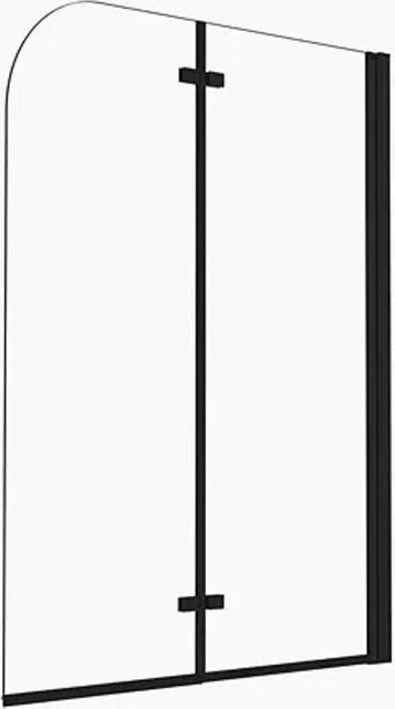 Duschparadies Badewannenfaltwand Duschabtrennung aus Glas mit Nano-Beschichtung, Schwarz, B: 120 cm, H: 140 cm - Bild 1