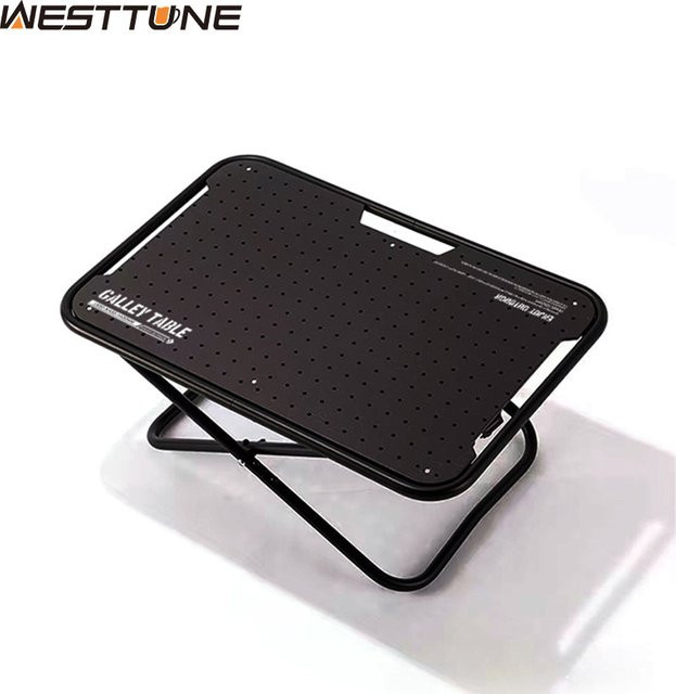 WESTTUNE Outdoor-Camping-Klapptisch aus Aluminiumlegierung, tragbarer taktischer Picknick- und Grilltisch in Schwarz oder Silber - Bild 1