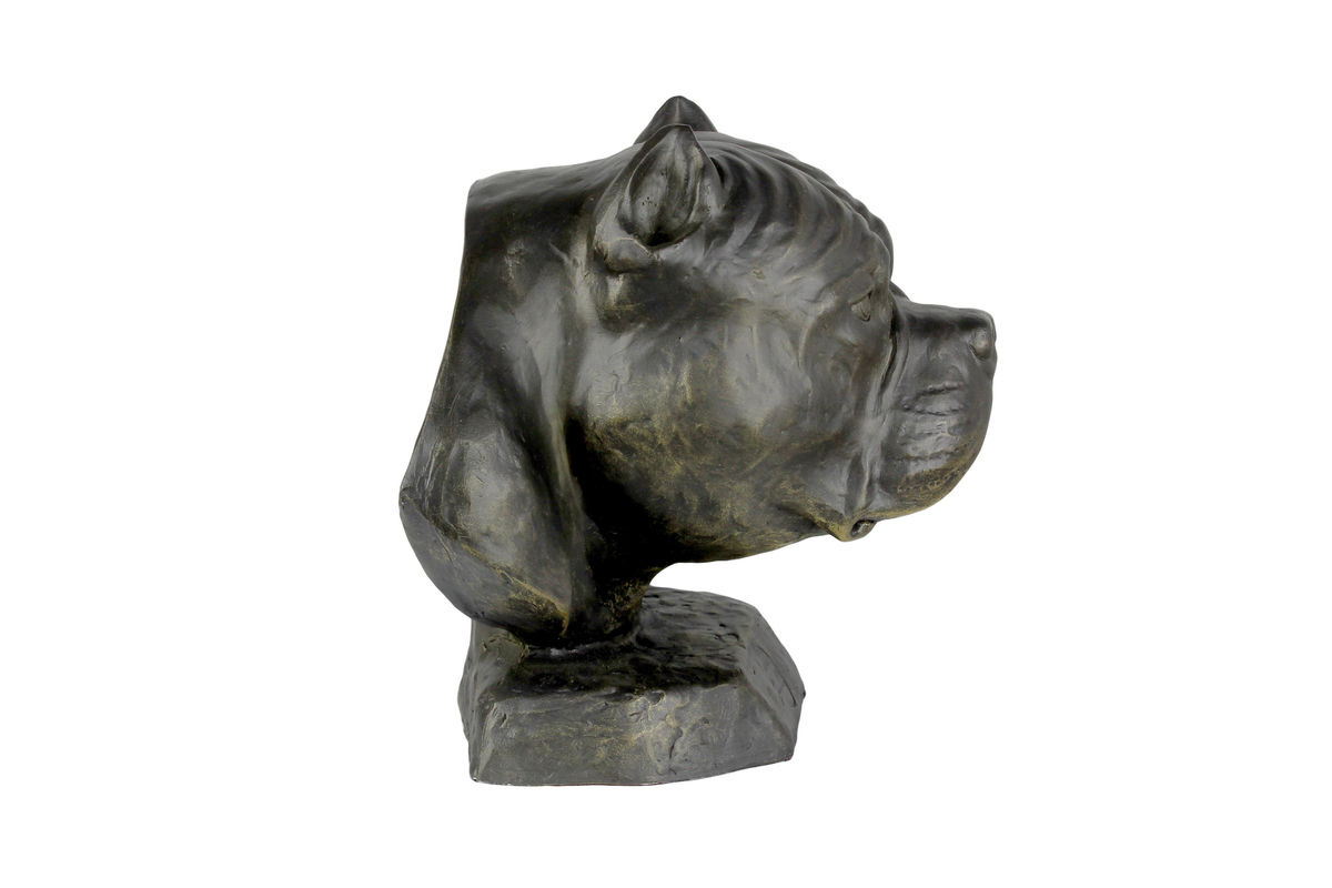 Art-Dog American Bully I Hundebüste aus Kunstharz in Braun zur Dekoration für Garten und Wohnzimmer - Bild 8