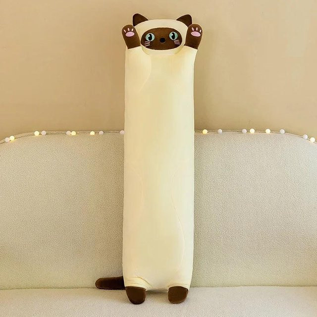 Kidsly Squishy Katze Lange Puppe Plüschtier, creme, Weiß - Bild 1