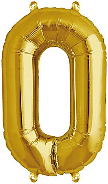 Rico Design Folienballon Zahl in Gold für Partys und Geburtstage, Höhe: 36 cm - Bild 1