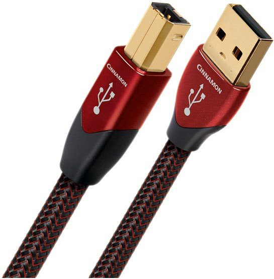 AudioQuest Cinnamon USB-A auf USB-B Kabel in Schwarz/Rot, Länge: 0,75 m - Bild 1