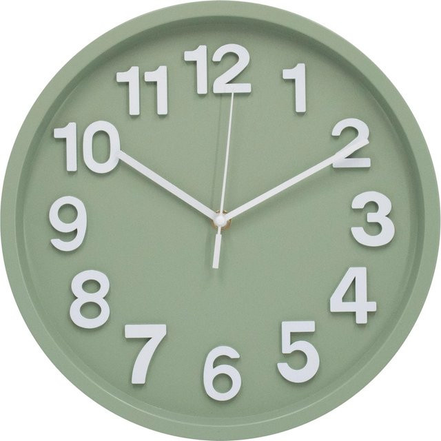 Wall-Art Wanduhr Modern mit 3D-Zifferblatt, analog und silent, Durchmesser: 30 cm, Grün - Bild 1