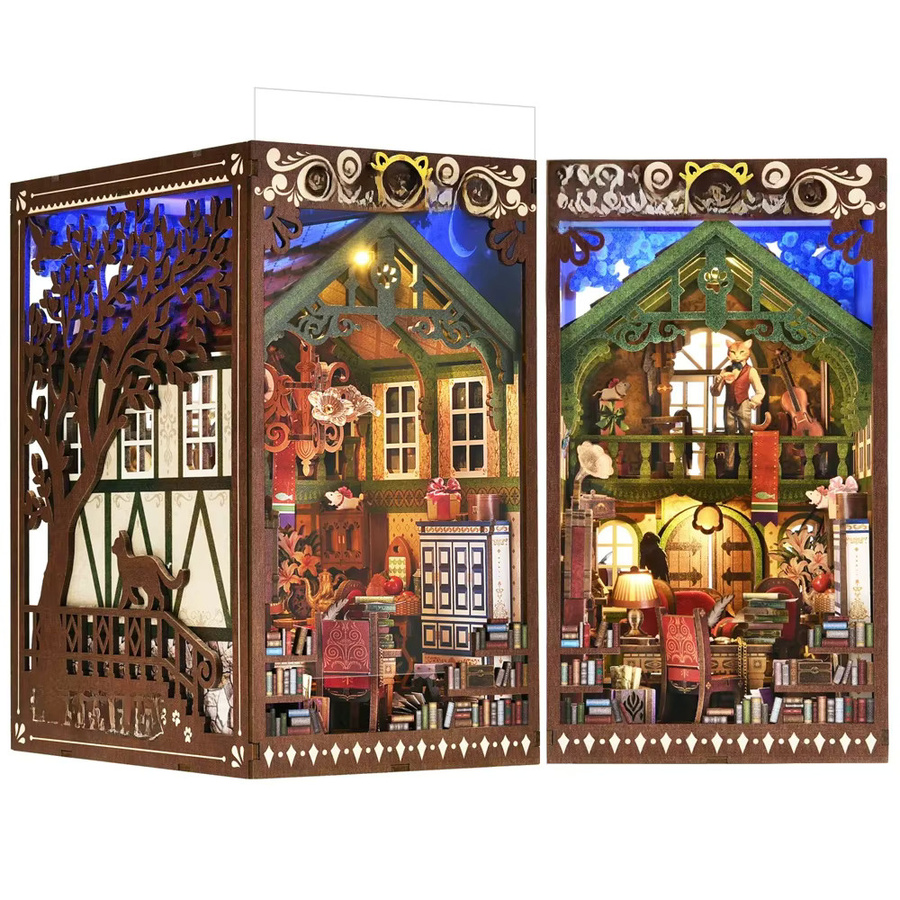 ASLOWSNAIL Book Nook Kit The Cat Returns, Holzpuzzle, Hayao Miyazaki - Bild 5