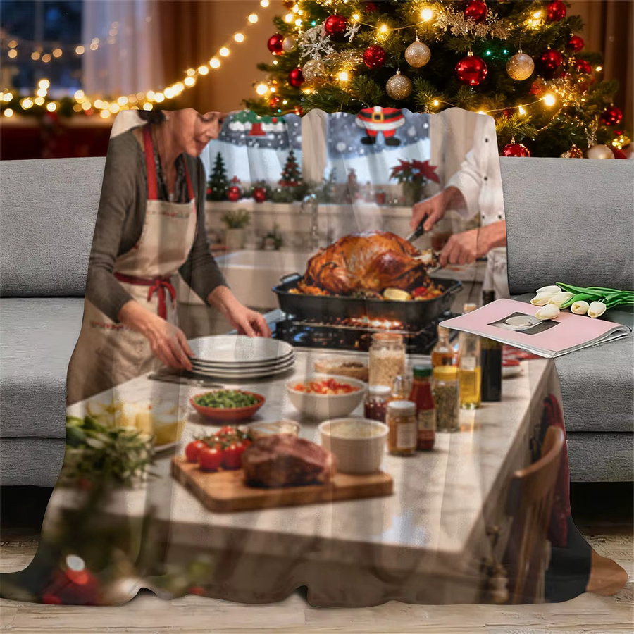 SRH Weihnachts-Baby-Flanellblanke aus Polyester, Mehrfarbig, antistatisch und fusselfrei - Bild 3