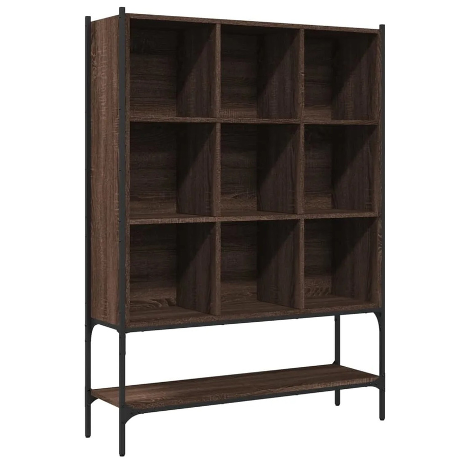 vidaXL Bücherregal Braun Eichen-Optik aus Holzwerkstoff und Stahl, B/T/H: 102 x 30 x 141,5 cm - Bild 2