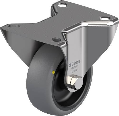 Blickle Bockrolle BX-TPA 80G-ELS in Schwarz-Grau mit Edelstahlschraube, Rad-Durchmesser: 80 mm, Tragfähigkeit: 65 kg - Bild 1