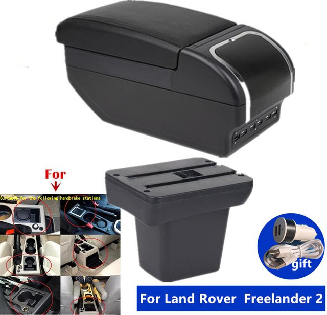 HuangZM Armlehnenbox mit USB-Anschluss für Land Rover Freelander 2 in Schwarz - Bild 1
