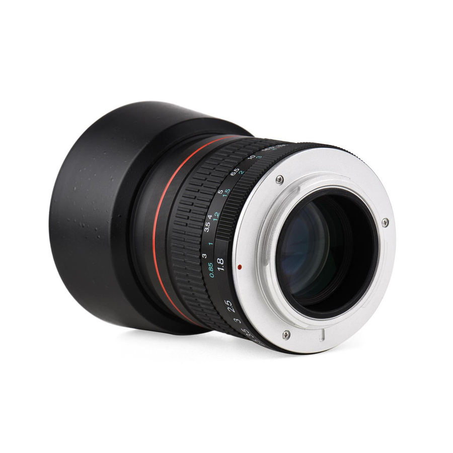 Andoer Tele-Porträtkameraobjektiv für Canon EF Vollformat mit Blende F1.8, Manueller Fokus, Schwarz - Bild 2