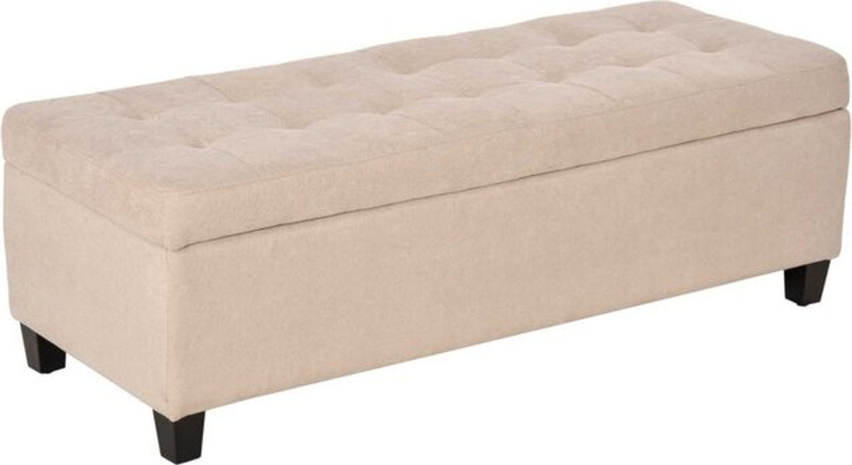 Homcom Polsterbank mit Stauraum in Leinenoptik, moderne Bettbank mit Deckel und Truhenfunktion für Wohnzimmer und Schlafzimmer, Beige, B/T/H: 125 x 49 x 41,5 cm - Bild 1