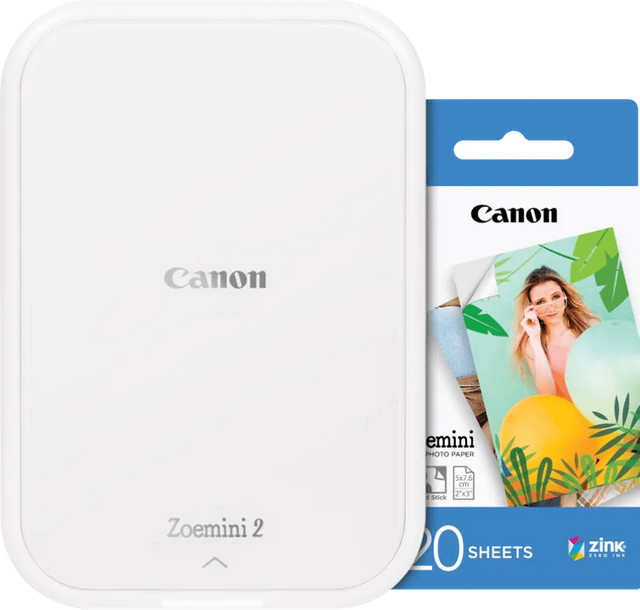Canon Zoemini 2 Instant Kamera Weiß inklusive 20 Bögen Fotopapier mit Bluetooth und Thermodruck-Technologie - Bild 1