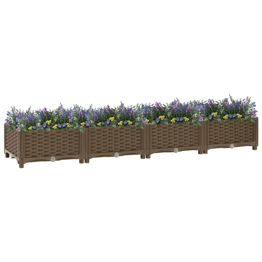 Hochbeet furnicato aus Polypropylen in Braun, B/T/H: 160 x 40 x 23 cm - Bild 2