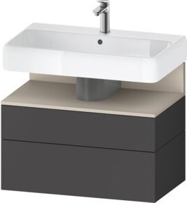 Duravit Waschtischunterschrank Qatego in Grau Matt, Wandhängend mit integrierter Beleuchtung und Schubladen, B/T/H: 79 x 47 x 59 cm - Bild 1