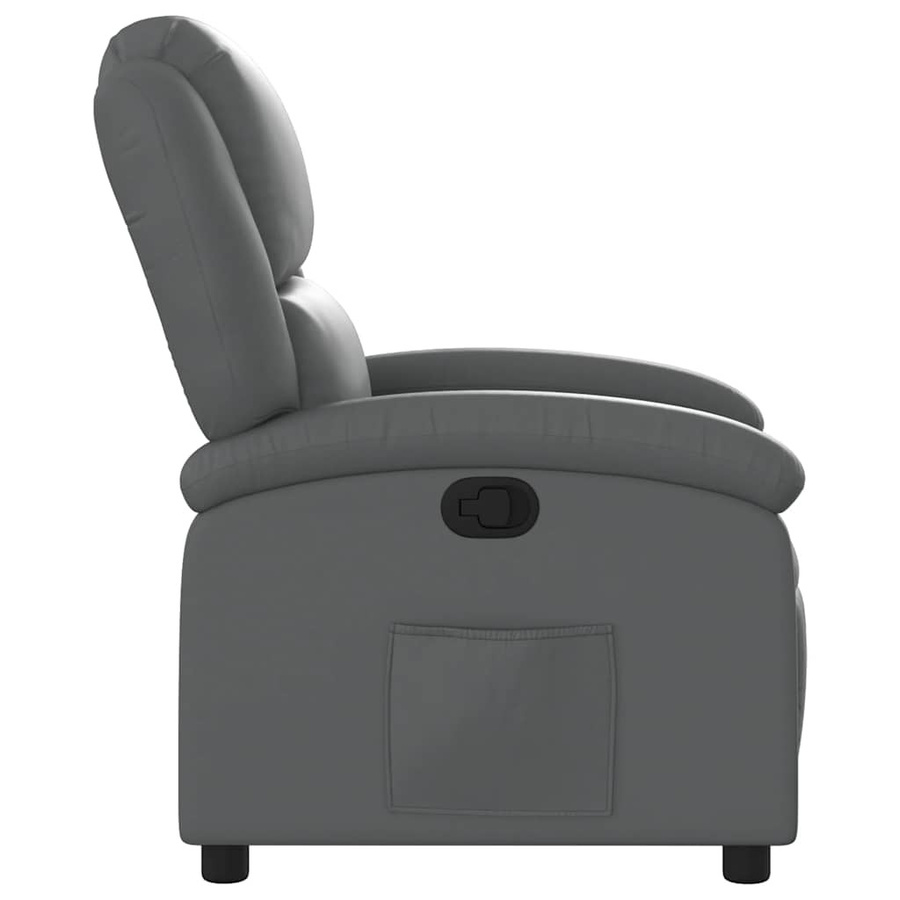 vidaXL Relaxsessel Grau Kunstleder mit Liegefunktion und verstellbarer Rückenlehne B/T/H: 71,0 x 86,5 x 99,5 cm - Bild 3