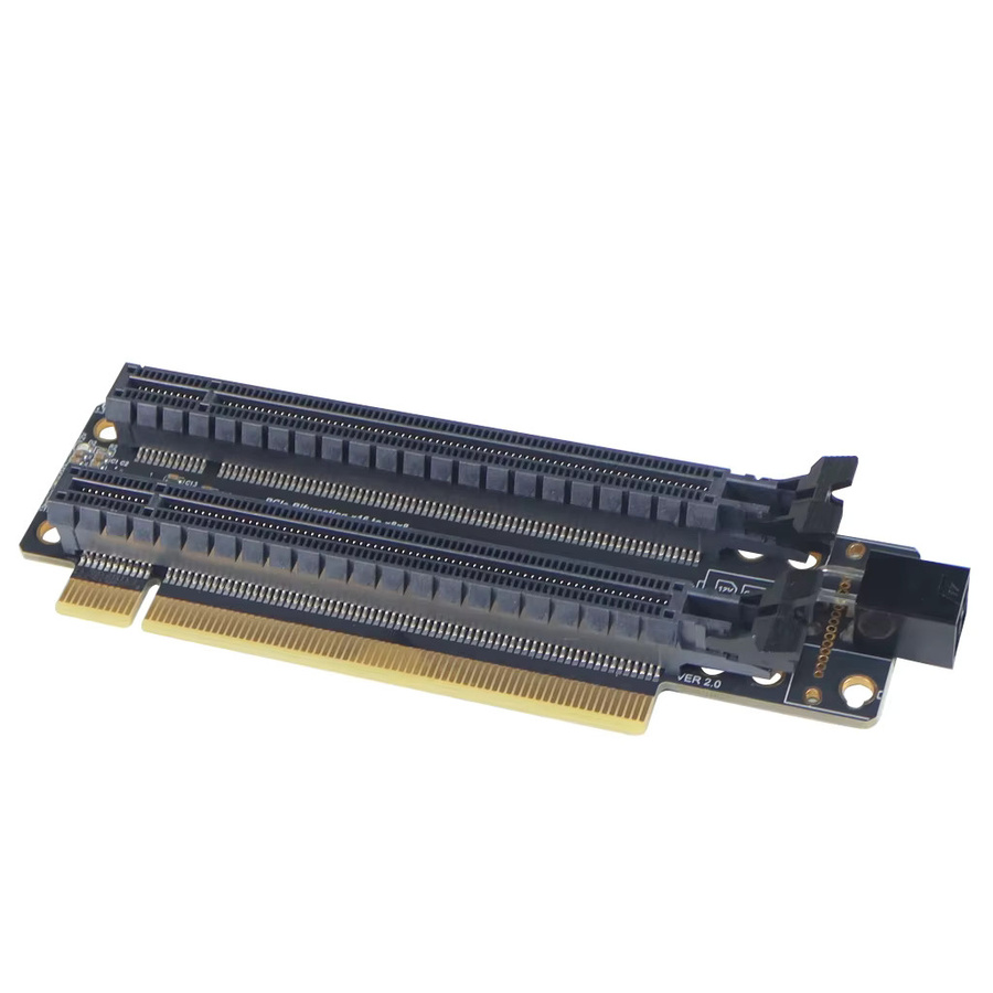 PCI-E 3.0 x16 1-zu-2 Erweiterungskarte Gen3 Split-Karte für PCIe-Bifurkation von x16 zu x8x8 in Schwarz - Bild 2