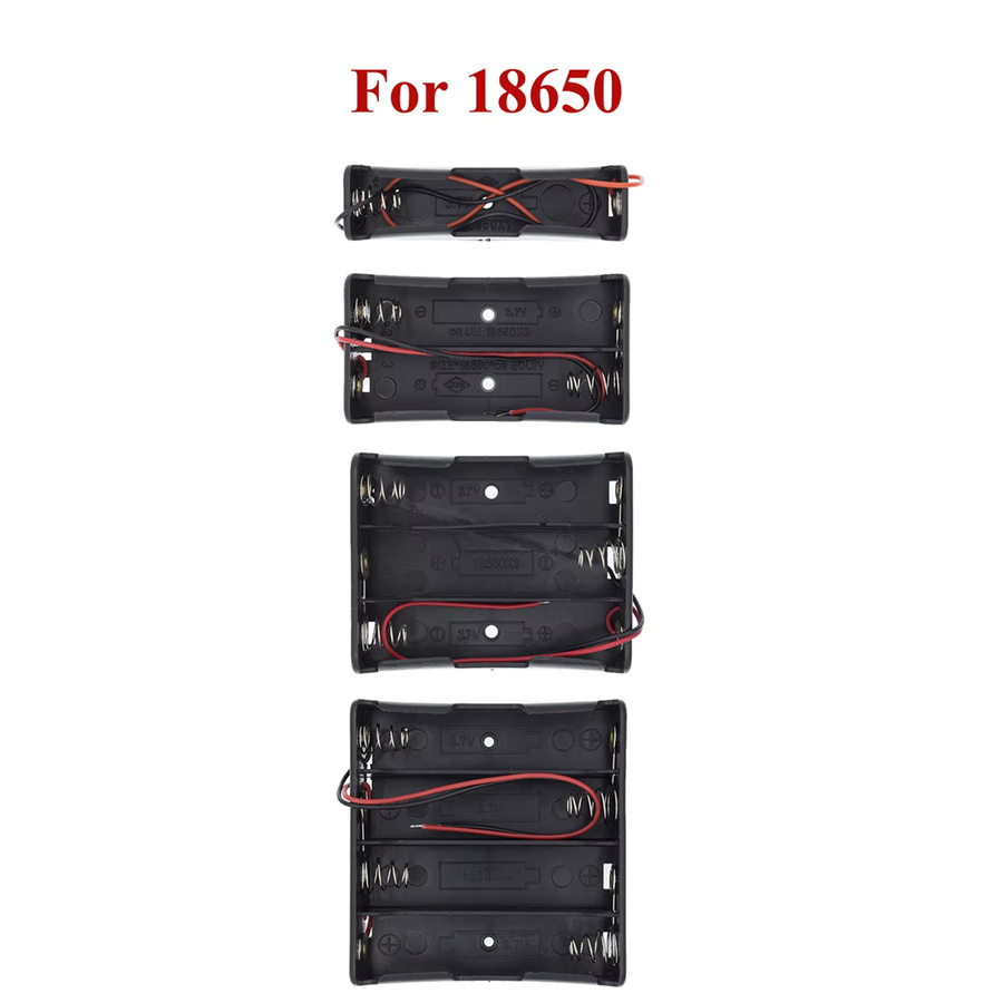 AITEXM ROBOT Batteriehalter Box Case für AA/18650 Batterien in Schwarz mit Kabel und Clip - Bild 2
