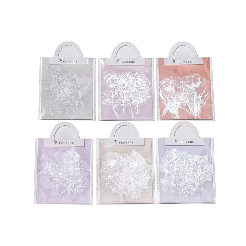 CBTstationery Graceful Blooms Series Silberfolienaufkleber mit 6 floralen Designs für Scrapbook und Dekoration, 2 Stück, Silber - Bild 3