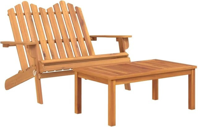 vidaXL 2-tlg Garten-Lounge-Set Adirondack Modell 3 aus Akazienmassivholz in Braun - Bild 1
