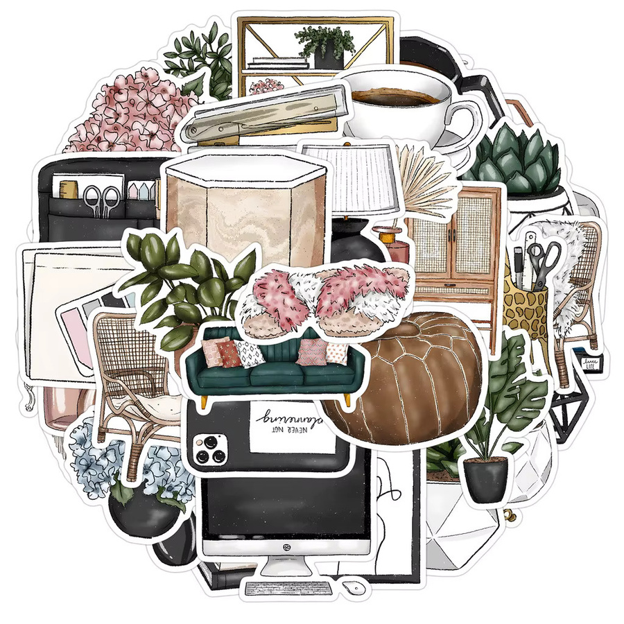 50 Stück Graffiti-Aufkleber im böhmischen Stil von BulingBulingStickers Store, wasserfeste Dekoration in Multicolor für Wasserbecher, Telefon und Computer - Bild 2