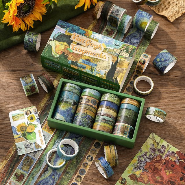 18 Bände Washi Tape Set mit europäischen Landschaften im Retro Ölgemälde-Stil, Multicolour Papierband für DIY Scrapbook und Dekoration - Bild 1