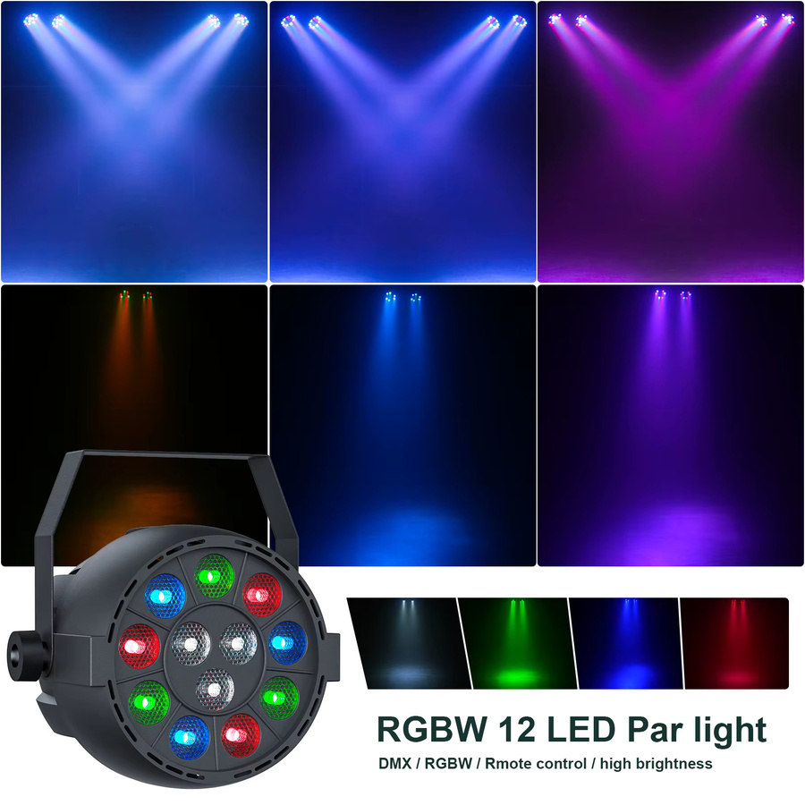 Datewink 60W RGBW LED Par Licht mit DMX-Steuerung und Kombination Halterung, Schwarz - Bild 2