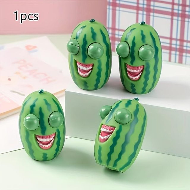 BC Pet Supplies Wassermelone Frucht-Squishy-Spielzeug, mit hervorstehenden Augen, blue - Bild 1