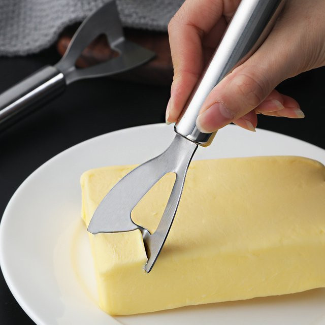 Edelstahl Käsemesser und Butterstreicher in Silber für die Küche - Bild 1