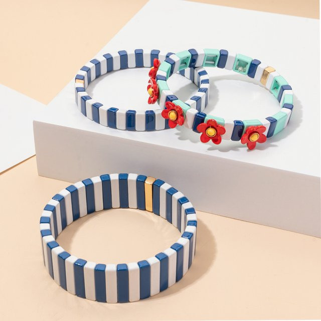 BEUTIFOR Armreif Emaille, weiß-blau, Damen - Bild 1