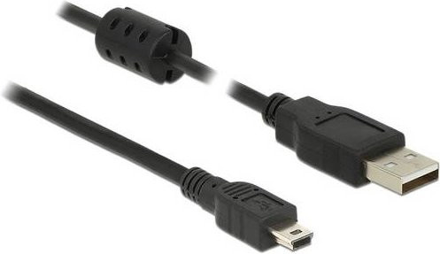 Delock USB 2.0 Kabel mit USB-A und USB-Mini-B Stecker Schwarz 0,50 m - Bild 1