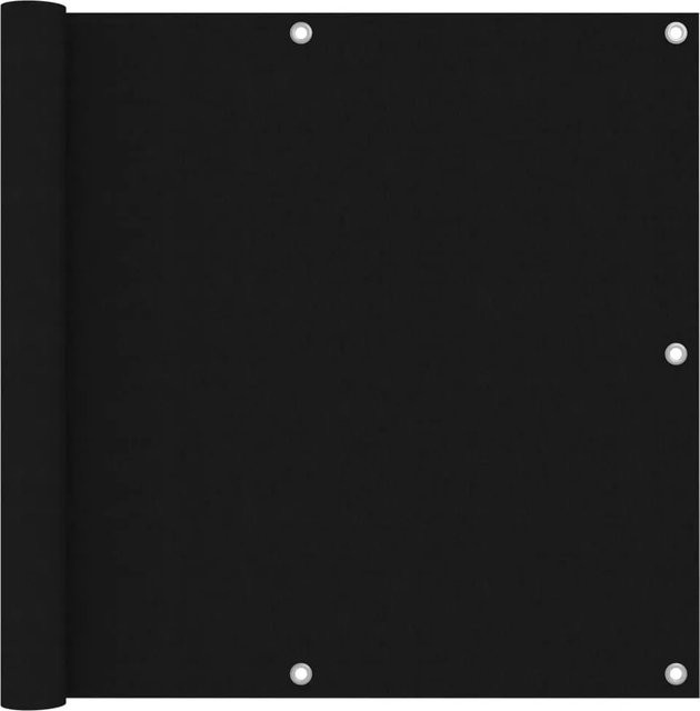 vidaXL Balkon-Sichtschutz Schwarz aus Polyester mit Aluminium-Clamps, Breite: 90 cm, Höhe: 300 cm - Bild 1