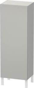 Duravit L-Cube Halbhochschrank für das Badezimmer in Betongrau matt mit Glastüren, Tür links, B: 50 cm, T: 36,3 cm, H: 132 cm - Bild 1