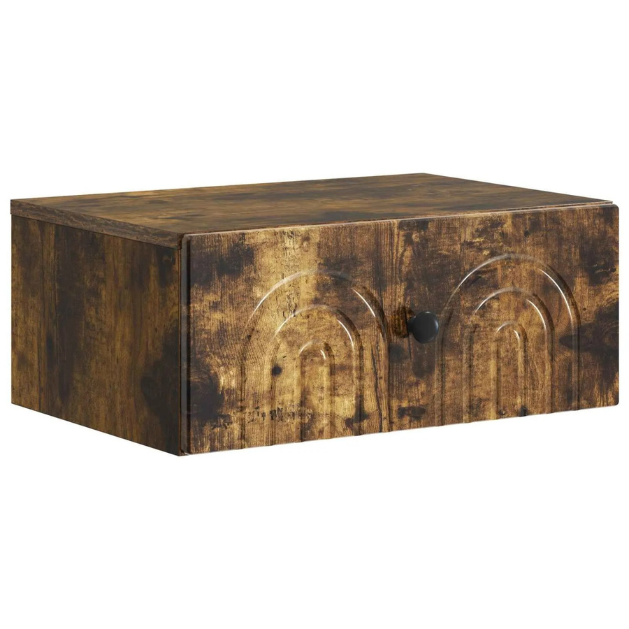 vidaXL Wandmontierter Nachttisch in Geräuchertem Eichen-Design, B/T/H: 49 x 34,5 x 20 cm - Bild 2